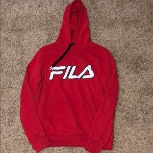 women’s red fila sweatshirt